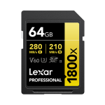 Lexar 64GB Professional 1800x UHS-II SDXC Κάρτα Μνήμης (Gold Έκδοση)