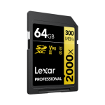 Lexar 64GB Professional 2000x UHS-II SDXC Κάρτα Μνήμης (Gold Έκδοση) - Image 2