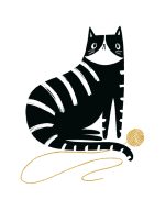 Ευχετήρια κάρτα The Art File- Black Cat , Blank