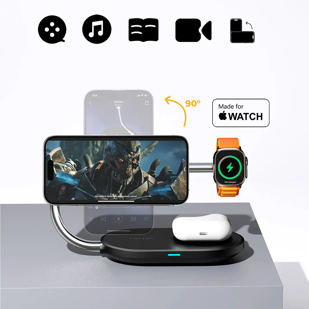 Voltme MagPak 3-IN-1 Series Qi2 + MFI (black) – Βάση ασύρματης φόρτισης - Image 4