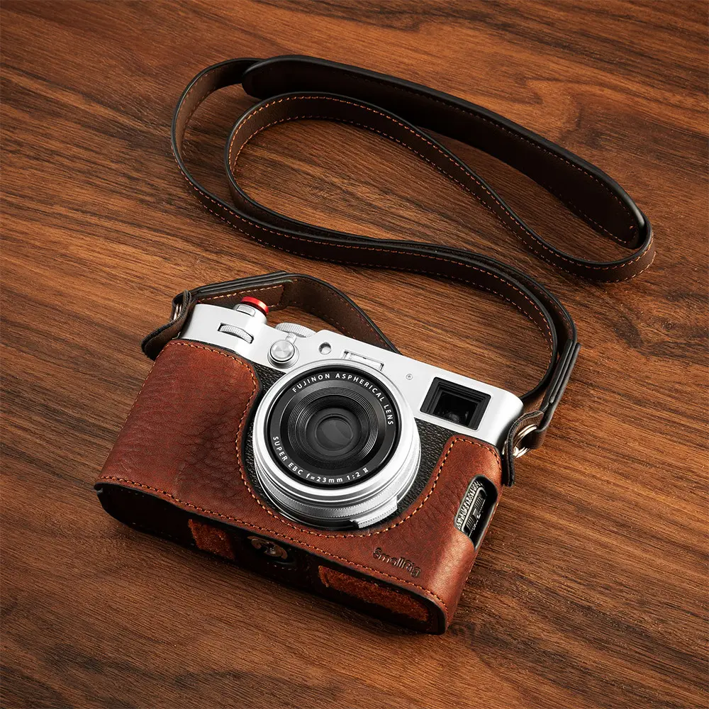 SmallRig Leather Half Case Kit for FUJIFILM X100VI (Brown) - Image 1