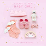 Ευχετήρια κάρτα Paper Rose - Beautiful Baby Girl