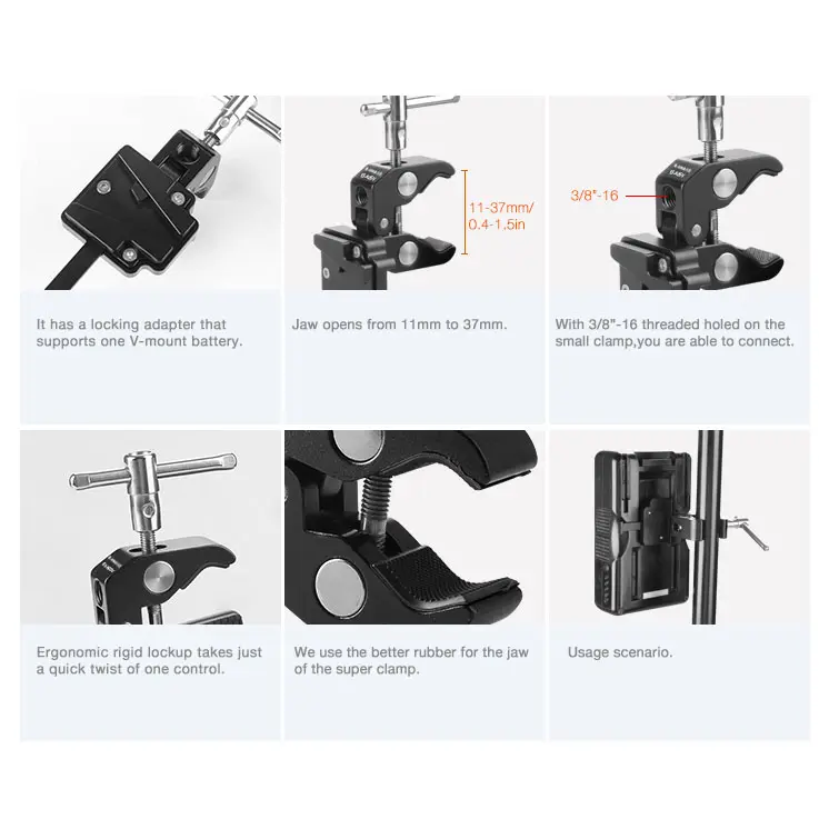 E-Image A05V – Clamp Battery Support V-mount - Image 3