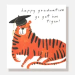 Ευχετήρια κάρτα Caroline Gardner – Tiger In Mortar Board Graduation Card