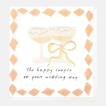 Ευχετήρια κάρτα Caroline Gardner - Champagne Glasses & Bow Wedding Card