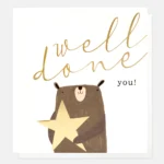 Ευχετήρια κάρτα Caroline Gardner – Gold Star Bear Congratulations Card