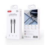 XO NB-Q282B Brushed Silicone Type-C to Type-C Cable 1m - Black - Image 3