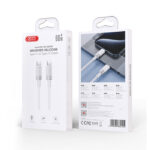 XO NB-Q282B Brushed Silicone Type-C to Type-C Cable 1m - White - Image 3
