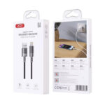 XO NB282 Brushed Silicone USB-A to Lighting Cable 1m - black - Image 2