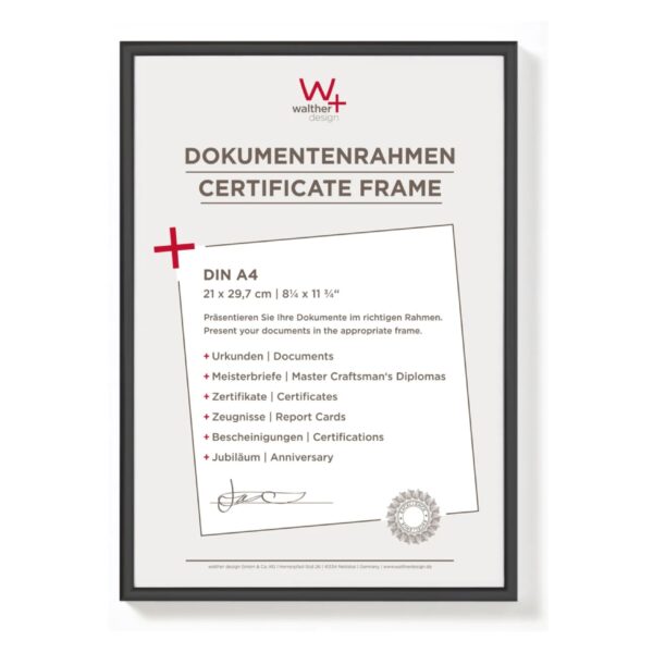 Frame Walther Certificate - 21 x 29,7