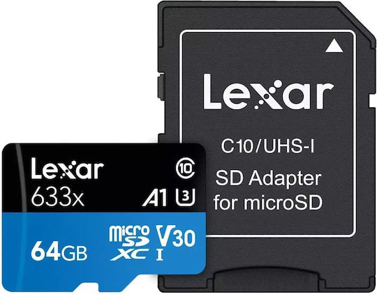 Lexar microSDXC 633x UHS-I V30 64GB + SD Adapter